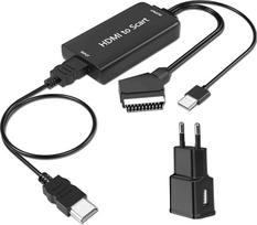 AMANKA HDMI ir Scart keitiklio adapteris HDMI į Scart su HDMI kabeliu ir Scart kabeliu Full HD 1080P vaizdo ir garso keitiklis HDTV STB VHS Xbox PS3 Sky DVD Blu-ray ir kt.