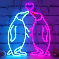 Ammonite Penguin Neon Sign, LED Neon Lights for Room Wall, Table Decoration, Art, Home Party, Birthday, Wedding, Marriage Proposal, Engagement Gift for Boyfriend, Girlfriend, Husband, Wife, Couples