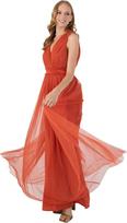 Anaya su meile Damen Ladies Maxi suknelė moterims Ilga V kaklo su Frilly Faux Wrap vestuvių svečias Prom vakarinė suknelė bridesmaid Orange Kleid