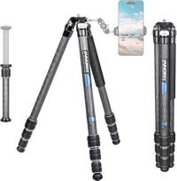 Anglies pluošto trikojis ir monopodas „INNOREL KT254C“ – profesionalus, nešiojamas, kompaktiškas kelioninis trikojis, skirtas DSLR fotoaparatams, 25,6 mm skersmens vamzdžiai, apkrova iki 15 kg, su reguliuojamu išilginio pratęsimo mechanizmu (tik trikojis)