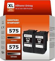 ANKINK Suderinamos rašalo kasetės, skirtos pakeisti "Canon" PG 575XL PG575 kasetę 575 XL, skirtą TS3550i TS3551i TS3750i TS3751i TS3752i TR4750i TR4751i TR4755i TR4756i, juodos spalvos, 2 vnt.