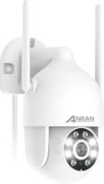 ANRAN 2K HD lauko WiFi stebėjimo kamera, 360 laipsnių pasukama 3MP IP kamera su prožektoriumi ir signalizacija, automatinis sekimas, įrašymas 24 valandas per parą, HD naktinis matymas, 2 krypčių garsas, 2,4 GHz WiFi, P2 balta