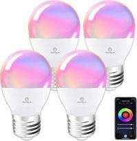 ANTELA „Alexa“ LED lemputės G45 E27 4,9 W 470 lm, išmaniosios, su „WLAN“, RGBCW, 4 vnt. rinkinys