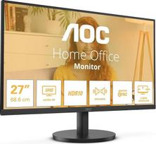 AOC U27B3A 27 colių UHD monitorius, 60 Hz, IPS ekranas, 4 ms GtG, HDR10, garsiakalbis, (3840x2160, HDMI 2x 2.0, DP 1x 1.4) Juodas