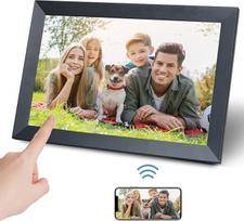 Aorpdd Skaitmeninis nuotraukų rėmelis WiFi 10,1 colio HD IPS jutiklinio ekrano elektroninis nuotraukų rėmelis su 32GB atmintimi, automatiniu pasukimu, dalijimusi nuotraukomis ar vaizdo įrašais bet kur per "Frameo" programėlę