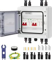 Apsauga nuo viršįtampių, PV DC 40 A/1000 V izoliatorius-jungiklis, saulės energijos jungimo dėžutė su daugiasluoksne apsauga, patvari ABS medžiaga, IP65 atsparumas vandeniui, „Plug and Play“ (2 įėjimai, 2 išėjimai)