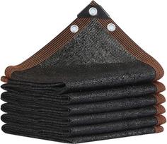 Apsauginis tinklas su kilpomis, apsauginis nuo saulės tinklas sodui, juodos spalvos, 6-PIN, 80 % pralaidumas šviesai, lengvas ir patvarus apsauginis tinklas, skirtas šiltnamiams, pergoloms, terasų stogeliams, 1 x 2 m