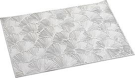 Apvalios, tuščiavidurės PVC stalo pagalvėlės, 6 stačiakampių PVC stalo servetėlių rinkinys, 30 x 45 cm, ginkgo lapas, įvairiaspalvės (sidabrinės)