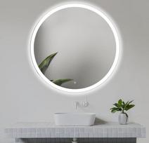 Apvalus LED vonios veidrodis, 80 cm, apšvietimas iš priekio | Vonios veidrodis su apšvietimu, LED sieninis veidrodis, jutiklinis jungiklis, reguliuojamas apšvietimas, neutraliai balta šviesa