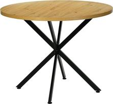 Apvalus valgomojo stalas, 100 cm, virtuvės stalas, modernus valgomojo stalas, tinka valgomajam, svetainei, virtuvei, apvalus medinis valgomojo stalas 4-6 žmonėms, rudos spalvos, 100 x 100 x 75 cm