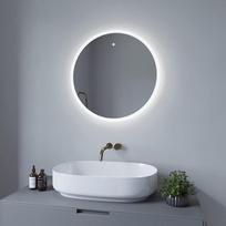 AQUABATOS® Vonios veidrodis LED Vonios veidrodis su apšvietimu Apvalus 60 x 60 x 2,5 cm Vonios veidrodis IR jutiklis Infraraudonųjų spindulių gestų valdymas Cool White 6400 K Dimmable Slim Design