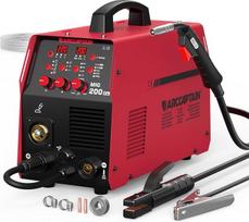 ARCCAPTAIN 6-in-1 aliuminio MIG suvirinimo aparatas, 200 A suvirinimo aparatas, 230 V | Daugiafunkcinis suvirinimo aparatas su „Synergy“ technologija, skirtas suvirinti su šerdiniu vielos strypu (MIG), dujomis (MIG), „Lift-TIG“, MMA, ritine (MIG) ir taški