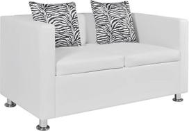 ARKEM 2-vietė sofa Art White Small Futon Sofa lova Modulinė sofa Meilės sėdynė Dvi sofos