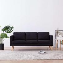 ARKEM 3-vietė sofa audinys Juoda sofa Sodo sofa Lounge Set Lauko mikropluošto audinio grindų sofa su miego funkcija