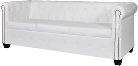 ARKEM Chesterfield sofa 3-vietė dirbtinė balta maža sofa paauglio kambariui