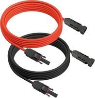 ARLI saulės energijos kabelis, 2 x 5 m ilgio prailginimo kabelis, 4 mm², saulės energijos kištukas ir lizdas, raudonas/juodas, 5 m ilgio prailginimo saulės energijos kabelis su kištuku ir jungtimi, skirtas fotovoltinėms sistemoms, IP68, atsparus UV spindu