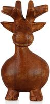 ART-CRAFT Medinė elnio skulptūra, pagaminta iš pušies medžio, tamsiai dažyta, 12 cm