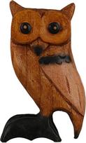 ART-CRAFT Medinė pelėdos skulptūrėlė, pagaminta iš albesijos medžio, 12 cm