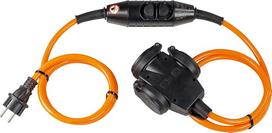 as – „Schwabe“ PRCD-S 45460 prailginimo laidas, 2 x 1,5 m, 230 V / 16 A, oranžinis