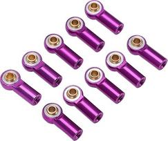 ASHATA 10 Stück Aluminium-Verbindungsstangenenden für AXIAL SCX10 1/10 RC-Car, Einfache Installation und Entfernung, Perfekte Passform für RC-Car-Enthusiasten (PURPLE)