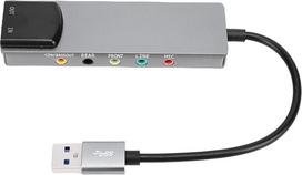 ASHATA 7.1 USB erdvinio garso plokštė, išorinė USB garso plokštė su SPDIF skaitmenine išvestimi, aliuminio lydinio korpusas, 3,5 mm ausinių lizdai (moteriški) kompiuteriui ir nešiojamajam kompiuteriui