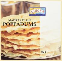 ASHOKA Poppadums Madras paprastųjų lęšių miltų miltai (1 x 112 g)