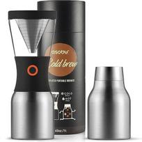 Asobu Unisex Coldbrew nešiojamasis šaltosios kavos virimo aparatas su vakuuminiu 1 l nerūdijančio plieno vandens buteliu, įvairių spalvų, sidabrinės spalvos