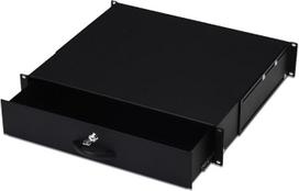 Assmann DIGITUS Professional Line DN-19 KEY-2U-SW – klaviatūros stalčius – 2U | 76 mm vidinis aukštis – 25 kg apkrova – 4 taškų tvirtinimas – reguliuojamas montavimo gylis – juodos spalvos