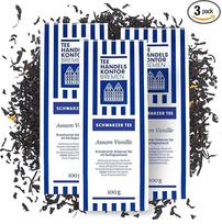 Assam Vanilla Tea Loose Black | Aukštos kokybės Assam Vanilla | 3 x 100 g palaidos arbatos | Aukščiausios kokybės juodoji arbata | Iš geriausių arbatos sodų | TEE HANDELSKONTOR BREMEN