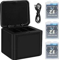 ASUNCELL 2000 mAh 3 pakuočių "Hero 12/11/10/9" baterijos ir USB įkroviklis, įkraunama ličio jonų baterija ir dvigubas išmanusis LCD prievadas, suderinamas su "GoPro Hero 12/11/10/9