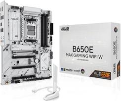 ASUS B650E MAX Gaming WiFi W – AMD B650 AM5 ATX pagrindinė plokštė, balta spausdintinė plokštė, DDR5, PCIe 5.0, 3 M.2 lizdai, Wi-Fi 6E, 2,5Gb LAN, USB 10Gbps Type-C, „DisplayPort“, HDMI, „BIOS Flashback“, „Aura Sync“, pažangusis AI kompiuteris