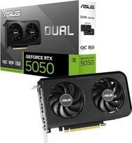 ASUS Dual GeForce RTX 5050 8GB GDDR6 OC Edition žaidimų vaizdo plokštė (Nvidia GeForce RTX5060 DLSS 4, 2,5 lizdo konstrukcija, PCIe 5.0, 3x DisplayPort 2.1b, 1x HDMI 2.1b, DUAL-RTX5050-O8G)