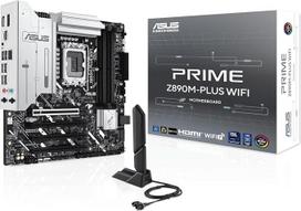 ASUS Prime Z890M-PLUS WiFi žaidimų pagrindinė plokštė su „Intel LGA1851“ lizdu | mATX, DDR5, PCIe 5.0, 3 M.2 lizdai, DisplayPort, HDMI, pažangios AI funkcijos, „WiFi 7“, „Aura Sync“