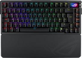 ASUS ROG Azoth Extreme žaidimų klaviatūra su USB, RF belaidžiu ryšiu ir „Bluetooth“, juoda (ASUS ROG Azoth Extreme 75 individualizuota žaidimų klaviatūra) – Jungtinės Karalystės versija