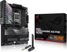 ASUS ROG CROSSHAIR X670E HERO Žaidimų pagrindinė plokštė Socket AMD AM5 (Ryzen 7000, ATX, DDR5 atmintis, 5x M.2, USB 3.2 Gen 2x2, 2x USB 4, PCIe 5.0, WiFi 6E, Aura Sync)