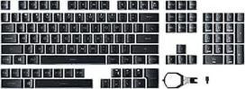 ASUS ROG PBT dvigubo šūvio klavišų dangtelių rinkinys, skirtas ROG RX jungikliams (PBT medžiaga, yra ROG klavišų dangtelių ištraukiklis lengvam montavimui, dvigubas šūvio formavimas, permatomas RGB apšvietimui, juodas)