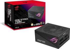 ASUS ROG Strix 750 W „Gold Aura Edition“ RGB maitinimo blokas (750 vatų, „Aura Sync“ RGB apšvietimas, „80+ Gold“ sertifikatas, „Axial-Tech“ ventiliatorius, suderinamas su ATX 3.0, parengtas PCIe 5.0)