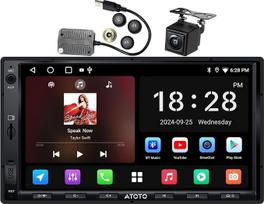 ATOTO AC-UTP1 USB TPMS padangų slėgio jutikliai, skirti A5LG2A7T-S01, „Double DIN“ radijo imtuvui su „Android“ sistema, 7 colių jutikliniam ekranui, skaitmeniniam multimedijos imtuvui, belaidžiam „CarPlay“ ir „Android Auto“, „Wi-Fi“/„Bluetooth“/USB intern