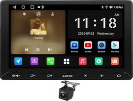 ATOTOZONE AC-HD02LR 720P atbulinės eigos kamera su tiesioginiu vaizdu, skirta A5LG211T, 10,1 colio „Android“ „Double DIN“ grotuvui, „Wi-Fi“/„Bluetooth“/USB tethering, belaidis „CarPlay“ ir „Android Auto“, 2G+32G automobilių grotuvas su ekranu