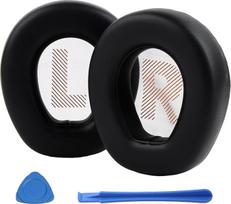 Atsarginės ausinių pagalvėlės „JBL Quantum One“ modeliams, pagalvėlės su minkštu „memory foam“ putplasčiu ir baltymine oda, ausinių pagalvėlių komplektas su didelio tankio triukšmo izoliacija (juodos spalvos)