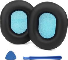 Atsarginės ausinių pagalvėlės, skirtos „Sennheiser“ HD8 / HD8 DJ / HD6 Mix ausinėms, ausinių pagalvėlės su minkšta „Memory Foam“ puta ir baltymine oda, ausinių pagalvėlių komplektas su didelio tankio triukšmo izoliacija (juodos spalvos)