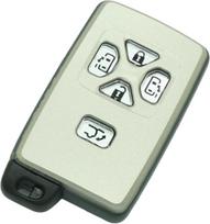Atsarginis raktelio korpusas + neišpjautas atsarginis raktas, suderinamas su „Toyota Estima“, „Alphard“ ir „Vellfire“ modeliais, 5 mygtukų „Smart Keyless Entry“ nuotolinio valdymo raktelio korpusas, sidabrinės spalvos, PG432