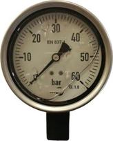 Atsparus smūgiams manometras, 0–60 bar, EN 837-1
