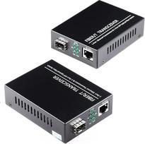 Atviras SFP lizdas, viena pora 1,25Gb/s Gigabit Fiber Ethernet laikmenos keitikliai iš 10/100/1000Base-Tx į 1000Base-SX SMF RJ45 į SFP lizdą, palaiko SFP Gigabit modulius iki 120KM (2 vnt.)