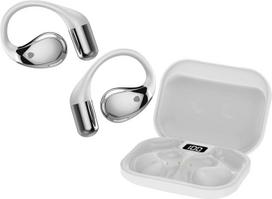 Atviros ausinės "Bluetooth 6.0" su HD mikrofonu, belaidės "Bluetooth HiFi Stereo" ausinės su ausų kabliukais, 40 val. žaidimo trukmė, "Bluetooth" ausinės su LED ekranu, IP7 vandeniui atsparios ausinės sportui, kreminės spalvos