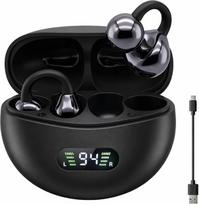 Atvirų ausų ausinės su „Bluetooth 5.4“, ausinės su užsegimu ir novatorišku užsegimo dizainu, DNN triukšmo slopinimas, IPX7 atsparumas vandeniui, patikimas tvirtinimas, 48 valandų grojimo laikas, lengvos, muzikai ir žaidimams