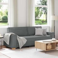Audinio sofa, atspari dėmėms ir įbrėžimams, sofos vidaus patalpoms, tamsiai pilka, 180 cm