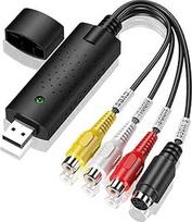 Audio Video Grabber USB 2.0, Plug & Play Audio Video Konverter, Video Adapter zum Bearbeiten, Hi8 VHS auf DVD, Digitalisieren für Mac und Windows 10 mit Scart/AV Konverter Adapter