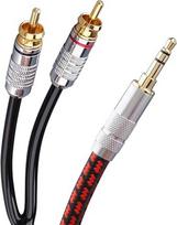 Audiofilinis garso „Aux“ kabelis, 3,5 mm kištukas – 2RCA kištukas, stereofoninis Y formos skirstytuvo adapteris, skirtas HDTV, išmaniesiems telefonams, planšetiniams kompiuteriams, garsiakalbiams, namų kino sistemoms ir kt. (tiesus 3,5 mm, 3 m)