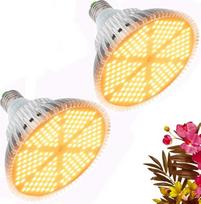 Augalų lempa Auginimo šviesa 120 W LED auginimo lempa E27 Viso spektro 180 šviesos diodų augalinė šviesa sodo šiltnamio kambariniams augalams, gėlėms ir daržovėms (2 vnt.)